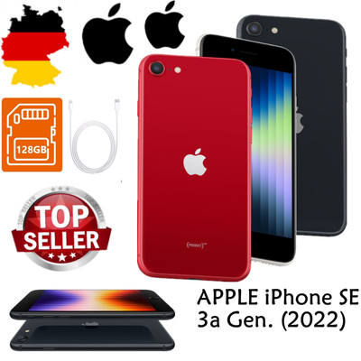 NEU Apple iPhone SE 3rd Gen. Schwarz Weiß Rot  128GB  24 Monate Garantie  OVP