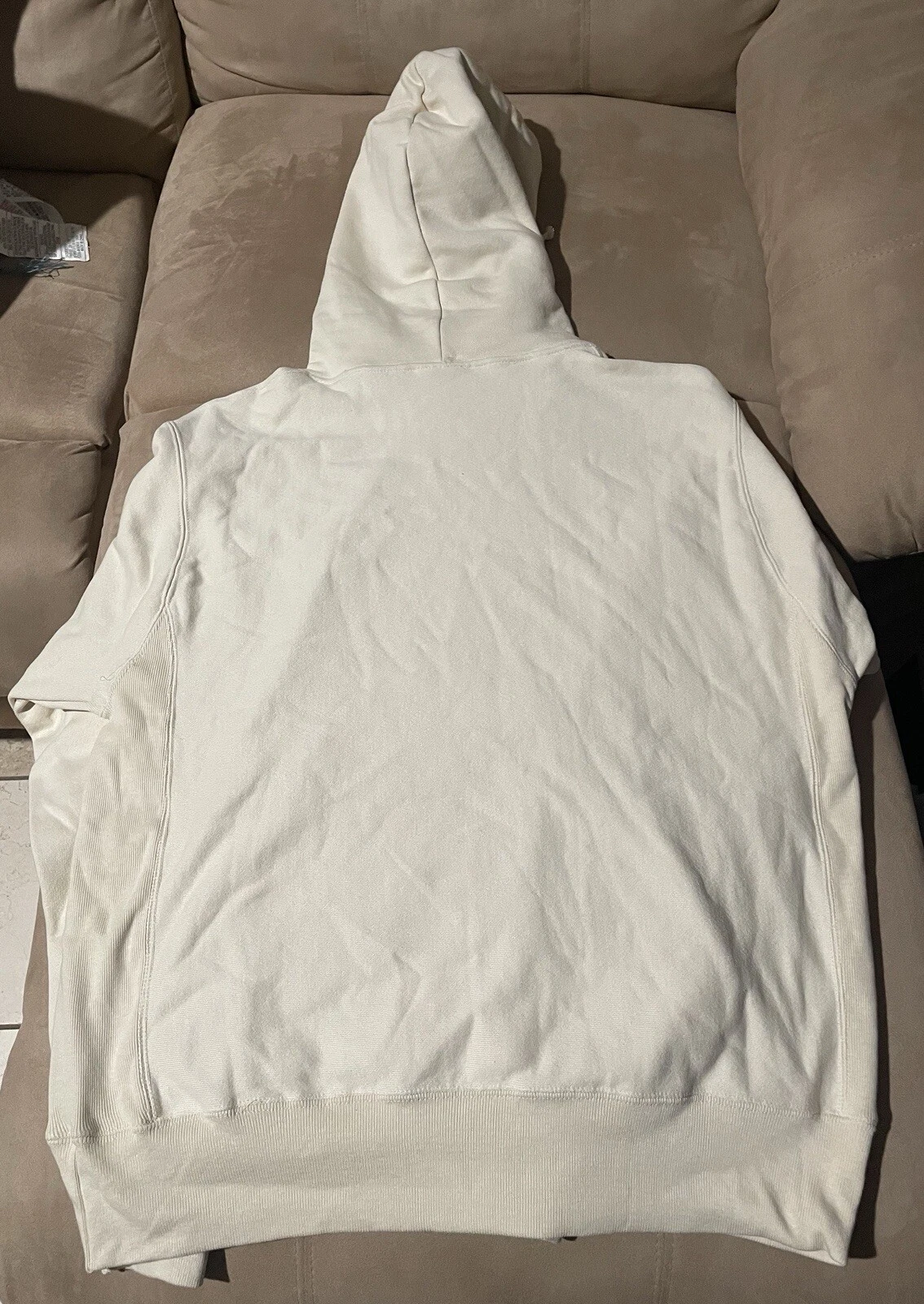 OFF WHITE Felpa con cappuccio pesante Champion GF510 donna tessuto rovesciato taglia M (vestibilità oversize)