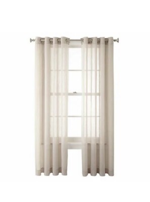 Set of 2 Sheer Home Expressions Curtain Panels Grommets 50  x 108  Soft Platinum