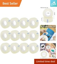 Clear Tape Refills - 12 Rolls of Transparent Tape for Office, Home, School