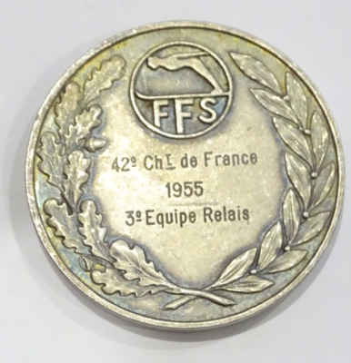 Médaille De Ski 1956 - Bronze Lauriot Pour Augis - France (Bon état)