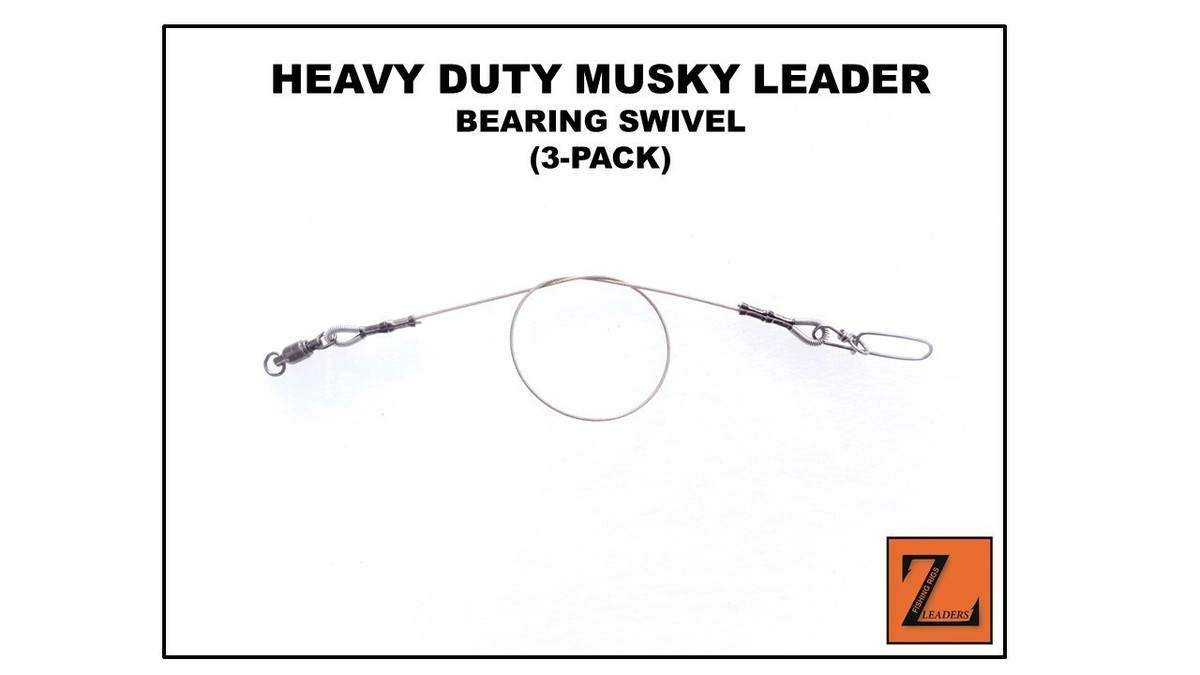 3 Terminali In Acciaio Per Pesca Muskie E Pike - 49 Trefoli 175# - Z LEADERS USA - Foto 6