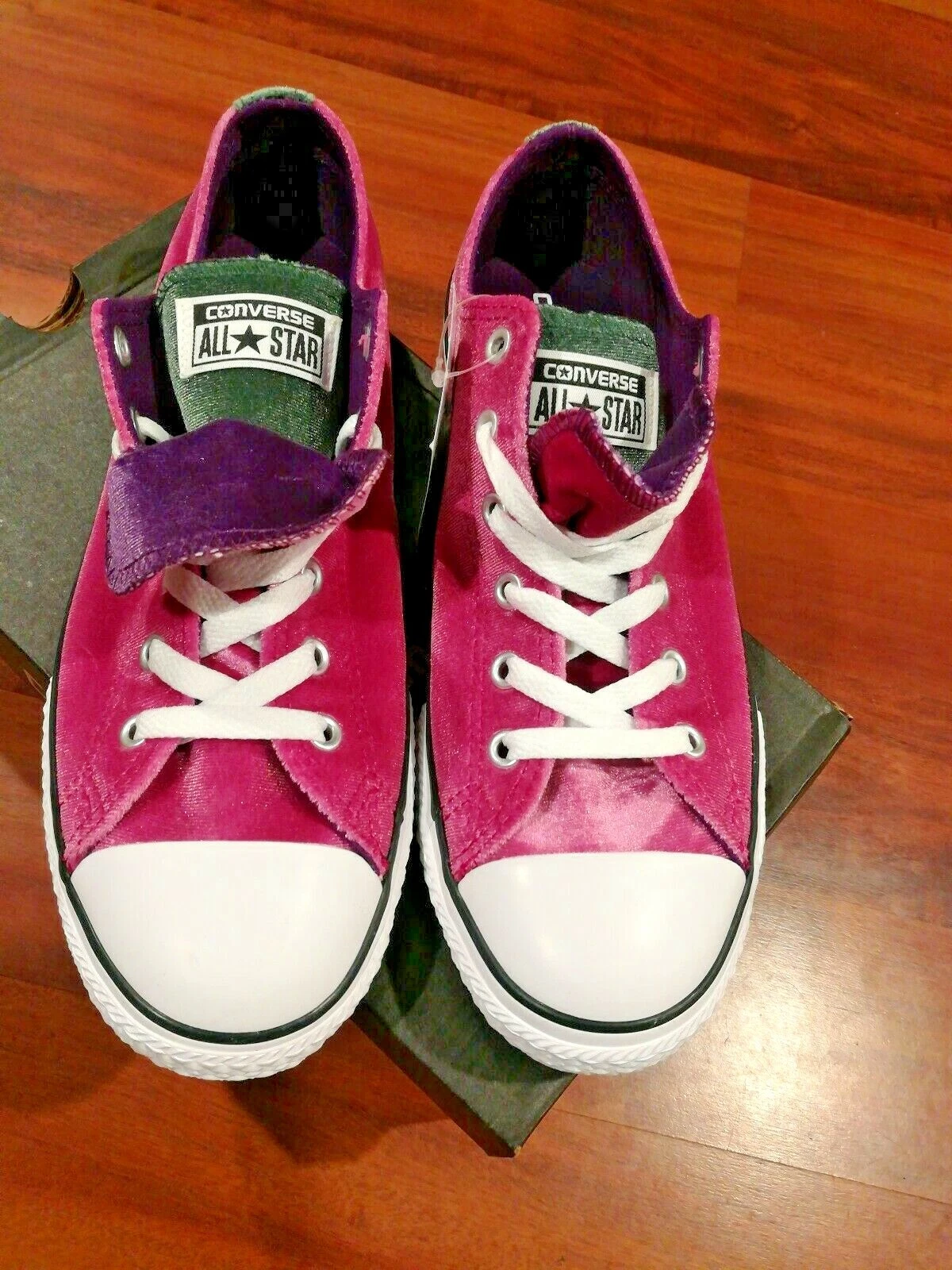 Scarpe Converse All Star Check Taylor Junior Ragazze CTAS Double Ton OX Rosa Taglia 5