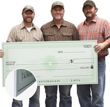 36x16 Dry Erase Big Check for Presentations - Oversized Fake Check Award