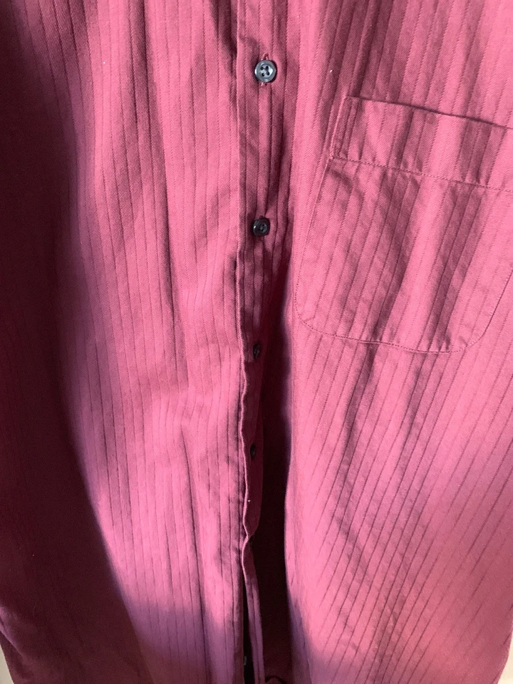 Alfani Burgandy Hombres Abotonada Manga Larga X-Grande 17 1/2 32-33 100% Algodón Foto 2 de 4