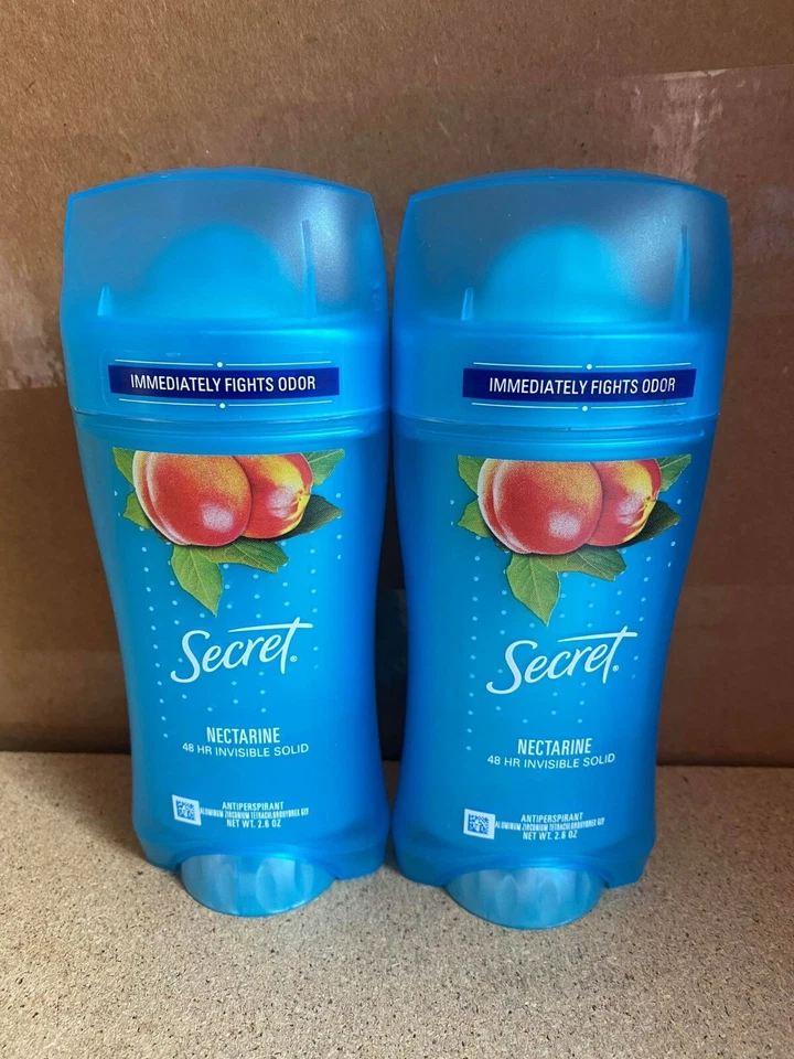 Secret Fresh Antitranspirant Deodorant unsichtbar feste Nektarine 2,6oz 2er-Pack