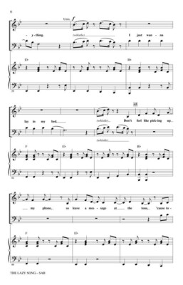 The Lazy Song SAB Pop Choral Series Bruno Mars