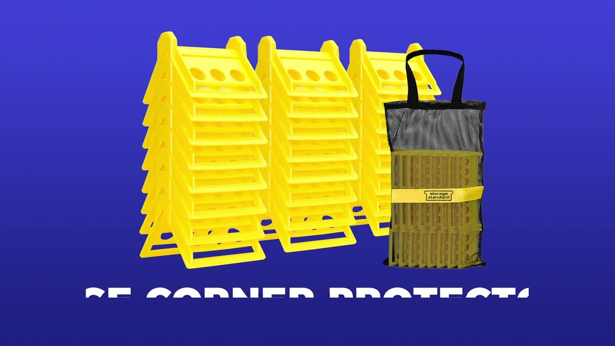 20 Pack Yellow 4" Flatbed Edge Protectors With Carrying Case - 4" Winch Ratchet Straps Plastic Corner Protectors For Flatbed Cargo Load - Walmart Supplies - View #2