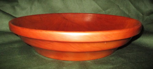 2002 SIGNED PENNSYLVANIA CHERRY WOOD BOWL Frank Scearce 14 1/4" Diam x 3"H - Picture 3 of 5