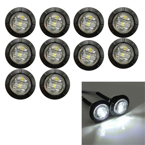 12/24V Red Yellow White Mini 12V 3/4" Round Side LED Marker Trailer Bullet Light - Picture 14 of 18