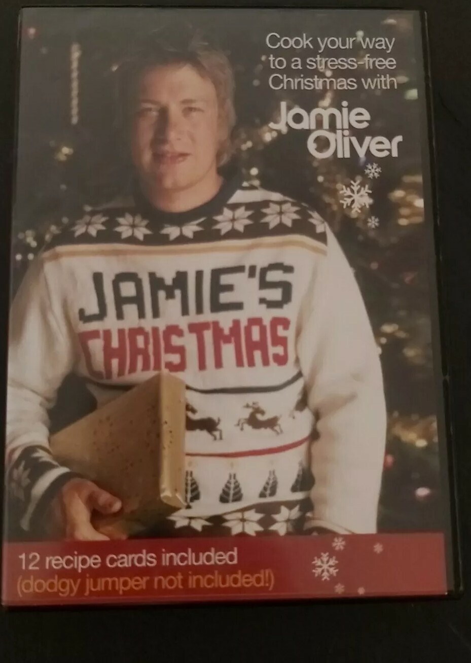 Jamie Oliver Christmas Cooking DVD With Artwork + Recipe Cards!