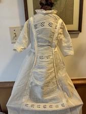 Antique Fancy Christening Gown Antique French Or German Bisque Doll Lot 1378