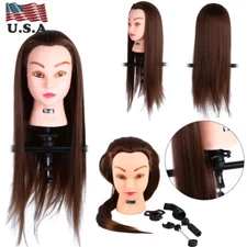 24'' Hair Training Practice Head Mannequin Hairdressing + Clamp Holder