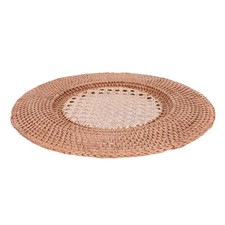 Round Rattan Placemat Handwoven Heat-Insulating Rattan Charging Plate For Dining