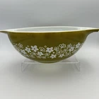 Pyrex 444 Spring Blossom Green Crazy Daisy Cinderella Mixing Bowl 4 Quart Vtg
