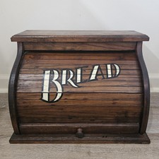 Vintage MCM Roll Top Bread Box Top Storage Co...