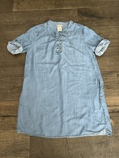 Philosophy Dress Size XL Extra Large Blue Denim Dress Lace Up