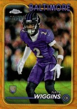 2024 Topps Chrome - Rookies Nate Wiggins #227 Gold Refractor /50 (RC)