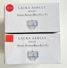 2x Laura Ashley Vienna Antique Brass Style Easy Fit Small Ceiling Light Pendant