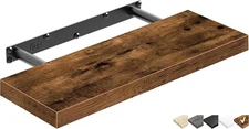 Floating Shelf, 16 Inch, Rustic Brown for Wall, Bathroom, Kitchen, Bedroom