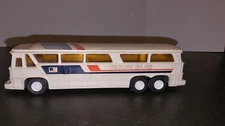 Vintage American Tour Bus - Friction Motor - Hard Plastic 8" Long 