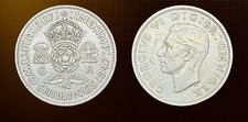 1947 Great Britain 1 Florin (2 Shillings) Copper-Nickel George VI Coin. Avg cond