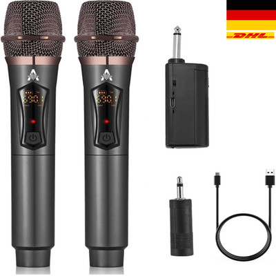 Kabelloses Dual-Mikrofon WXM-B Black UHF 200 Fuß