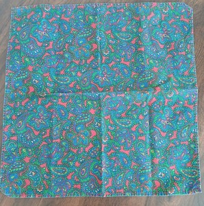 Land's End Single Paisley Cotton Napkin Made In Belgium