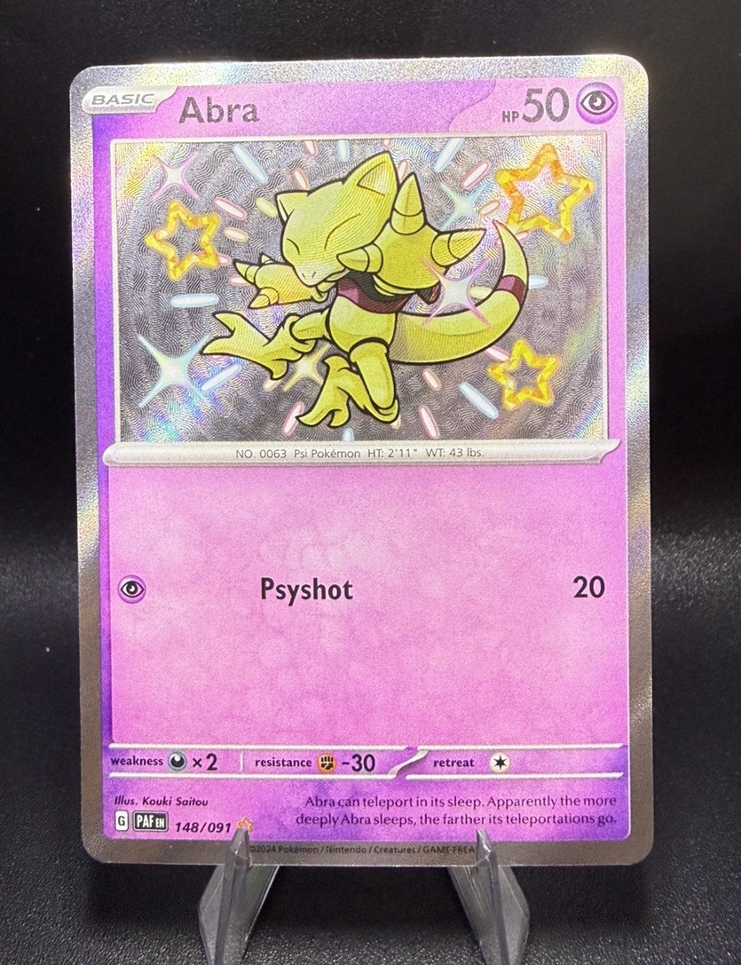 Abra 148/091 Holo Shiny Rare Paldean Fates Pokemon Cards