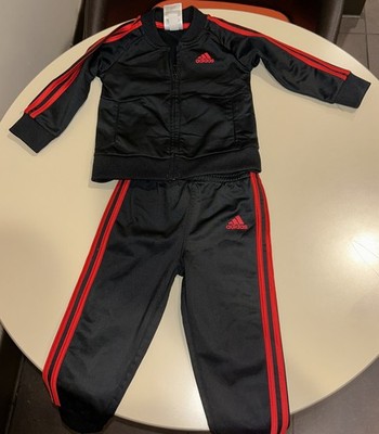 Adidas 2 Piece Long Sleeve 3-Stripes Jacket & Pants Baby Clothes 18 months