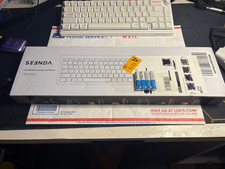 SEENDA SK-38 Wireless Keyboard Mouse Combo Full-Size Slim Thin White  Silver 