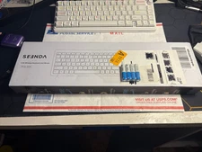 SEENDA SK-38 Wireless Keyboard Mouse Combo Full-Size Slim Thin (White & Silver)