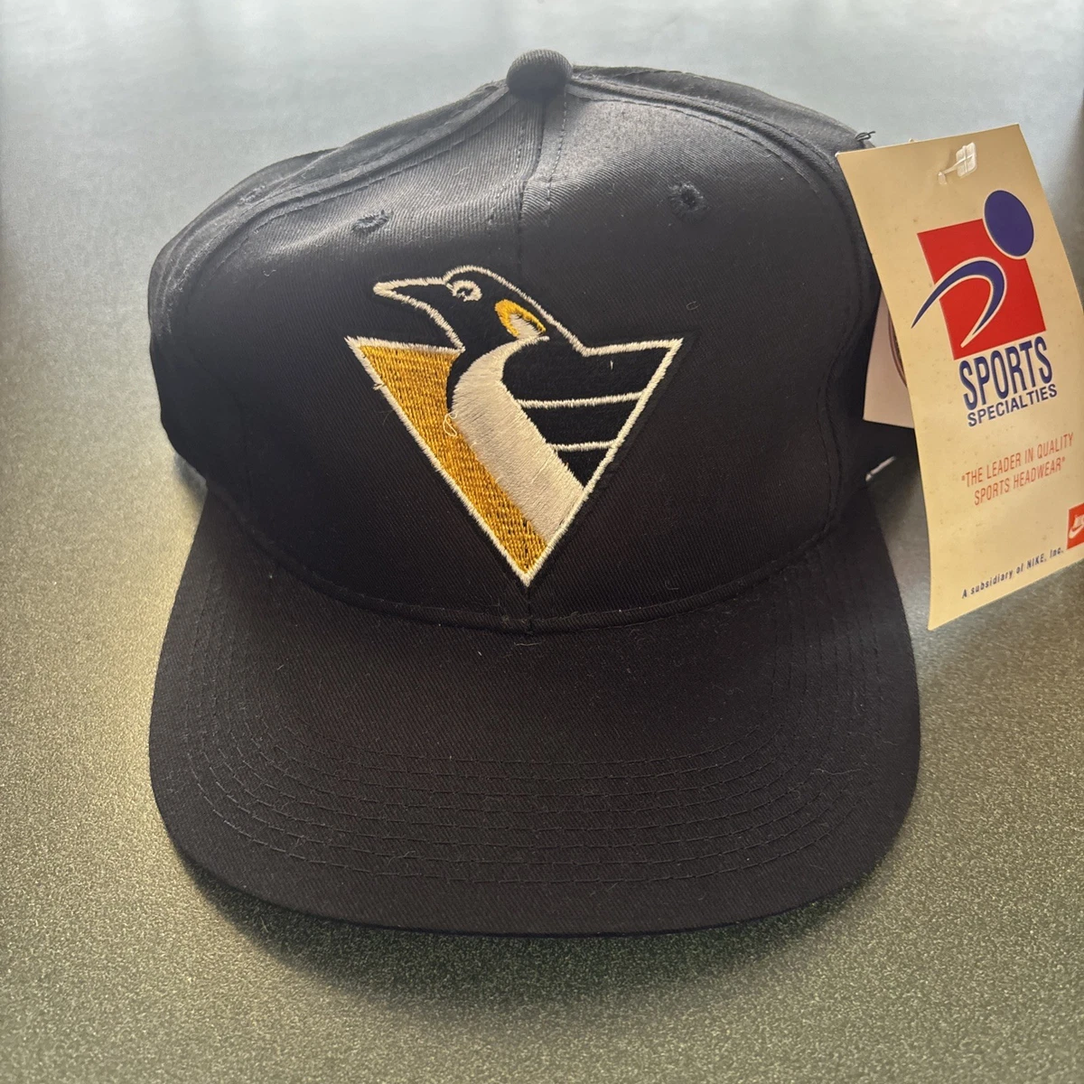 PITTSBURGH PENGUINS NHL MITCHELL & NESS 2TONE VINTAGE LOGO SNAPBACK CAP HAT NEW