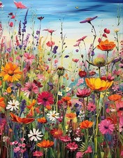 BYGFHLYW Diamond Art Painting Kits for Adults, Sea of Flowers 5D Diamond Paintin