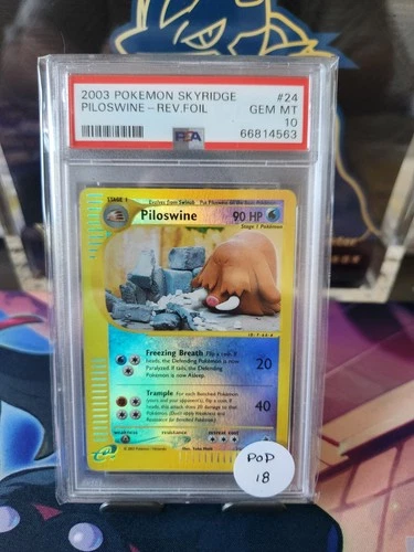 Pokemon Piloswine Skyridge Rev Foil #24 PSA 10 Gem