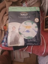 HALO SleepSack S P 0 6mos, 10-18lbs, TOG 1.0, White w Multicolor Dinosaur, NEW
