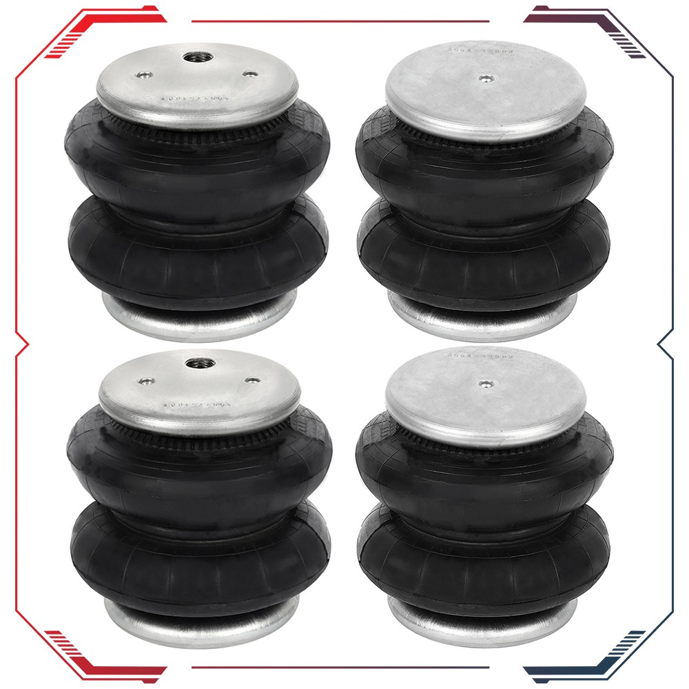 4PCS Air Suspension Spring Air Bags Heavy Duty 2600 LBS For 3/8" 1/2" NPT Port