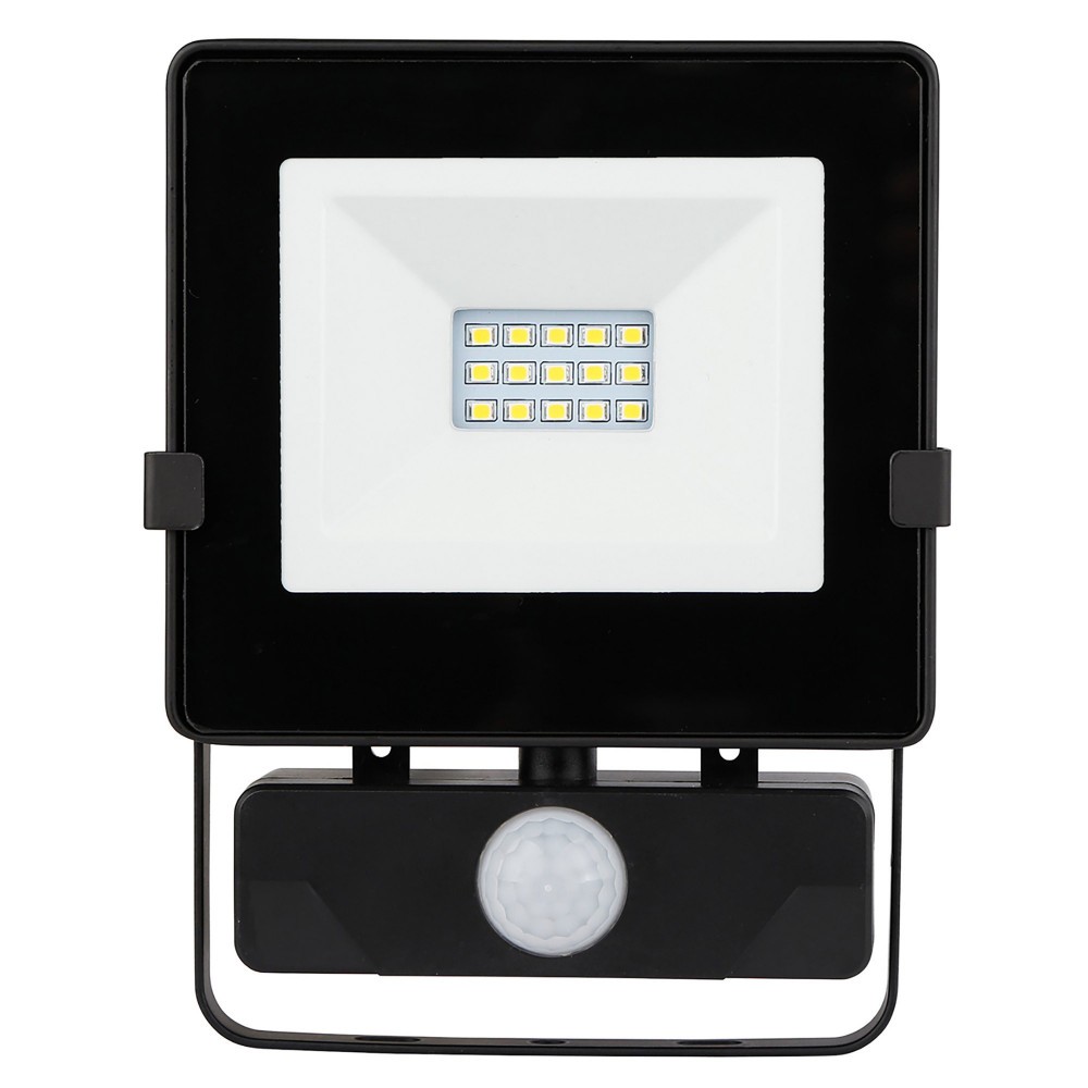 Projecteur extérieur LED en aluminium gris avec détecteur de mouvement pour mur de garage