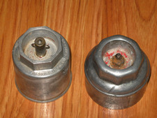 2 Alemite Grease Zerk Threaded Screw-on Hubcap Grease Cap Antique