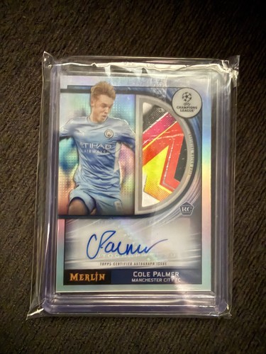 2021-22 Topps Merlin Chrome Cole Palmer UCL Match Ball Patch Auto RC