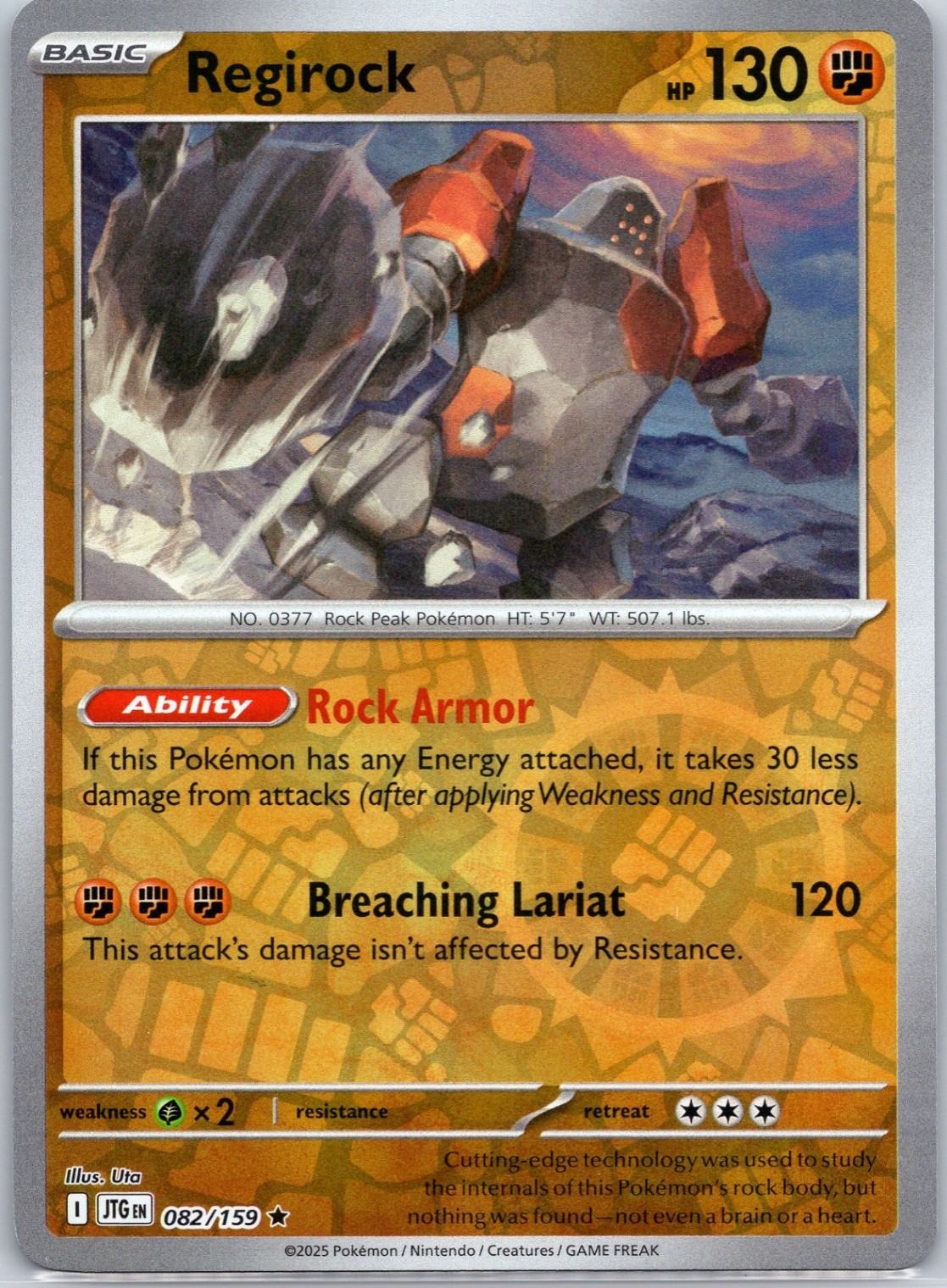 Regirock Reverse Holo SV09: Journey Together #082/159 NM