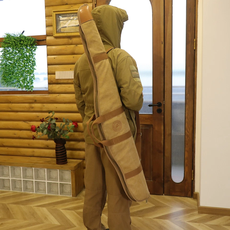 Estuche de lona para rifle TOURBON mira acolchada bolsa para rifle caza cremallera deslizamiento Foto 3 de 4