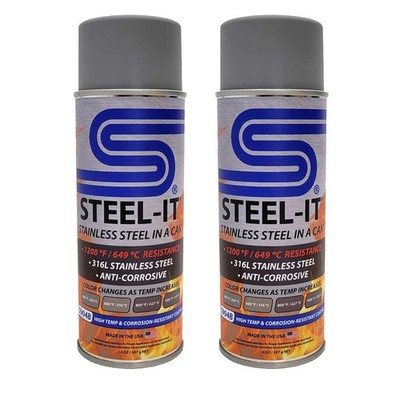 STEEL-IT 5904B Heat High Coating Spray Coating 14oz Can  1200 Degree  2 Pack NEW