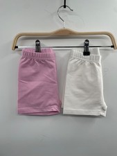 NWOT Pack of 2 Hanna Andersson Elastic Waist Shorts Kids 4 White Pink Stretch