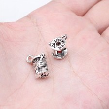 100Pcs Antique Silver Wire Coil Charms Pendant 14x10MM For Jewelry Making B16659