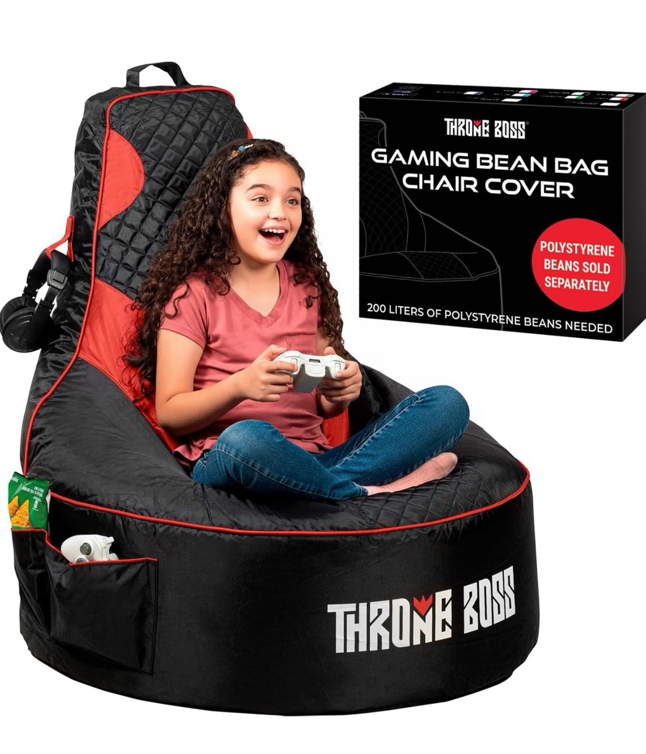 For Kids With High Back &ndash; Floor Gaming Chair - Red-no Fill