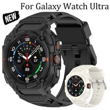 Armor Strap  Case for Samsung Galaxy Watch 7 Ultra 47mm 2025 Silicone Band
