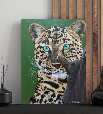 Acryl Leopard Gemälde handgemaltes Original Wandbilder Malerei Kunstwerk