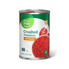Amazon Fresh Crushed Tomatoes in Purée 15 Oz Previously Happy Belly Packaging...