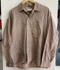Vintage 1950s 60s Truval Acetate Rockabilly Print Button Up Shirt Loop Collar L